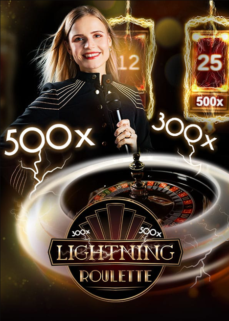 Hình ảnh vòng quay Lightning Roulette với các con số may mắn bị sét đánh